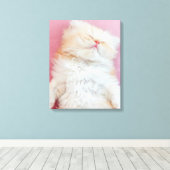 Cutest Baby Animals | Lovely Kitten Sleeping Canvas Afdruk (Insitu (Houten vloer))