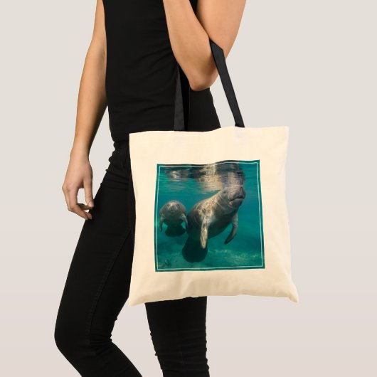 Cutest Baby Animals | Manatee & Baby Tote Bag (Voorkant (product))