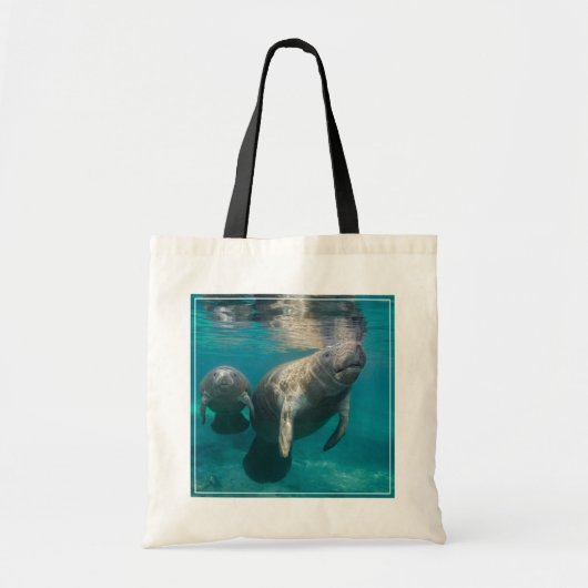 Cutest Baby Animals | Manatee & Baby Tote Bag (Voorkant)