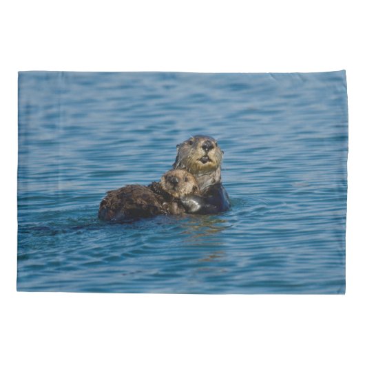 Cutest Baby Animals | Mother & Baby Sea Otter Kussensloop (Achterkant)