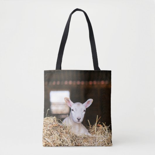 Cutest Baby Animals | Newborn Lamb Tote Bag (Voorkant)