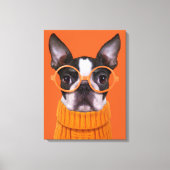 Cutest Baby Animals | Orange Boston Terrier Canvas Afdruk (Voorkant)