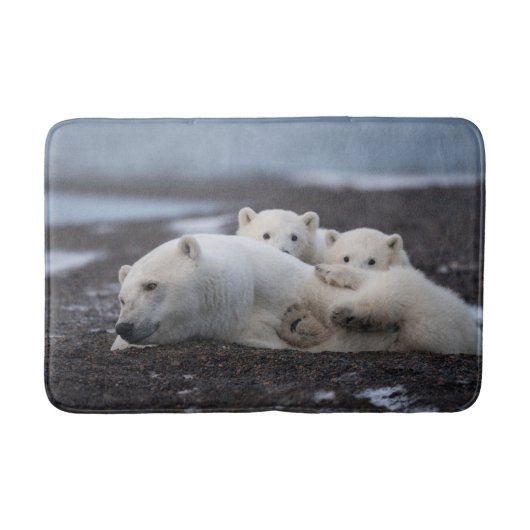 Cutest Baby Animals | Polar Bear Family Alaska Badmat (Voorkant)