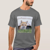 Cutest Baby Animals | Red Fox Kit Peeking T-shirt (Voorkant)