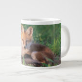 Cutest Baby Animals | Red Fox Kit Relaxing Grote Koffiekop (Voorkant rechts)