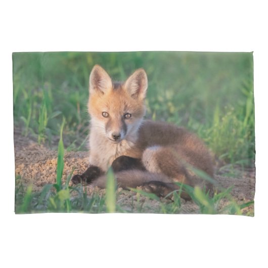Cutest Baby Animals | Red Fox Kit Relaxing Kussensloop (Voorkant)