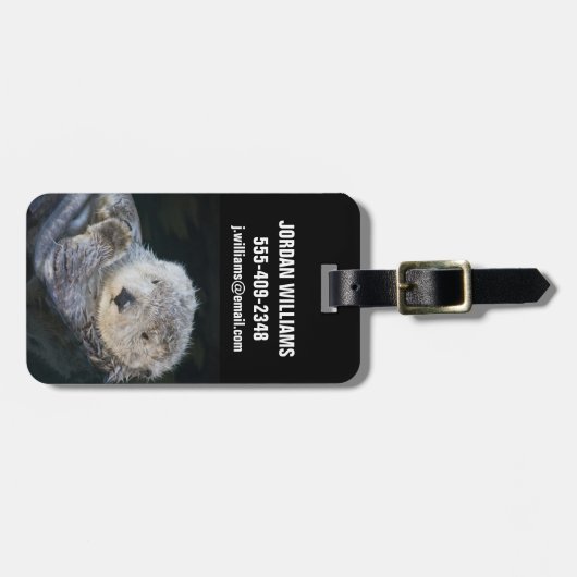 Cutest Baby Animals | Sea Otter Floating Bagagelabel (Voorkant horizontaal)