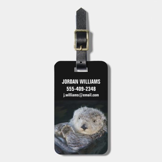 Cutest Baby Animals | Sea Otter Floating Bagagelabel (Voorkant verticaal)