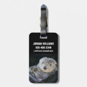 Cutest Baby Animals | Sea Otter Floating Bagagelabel (Achterkant verticaal)