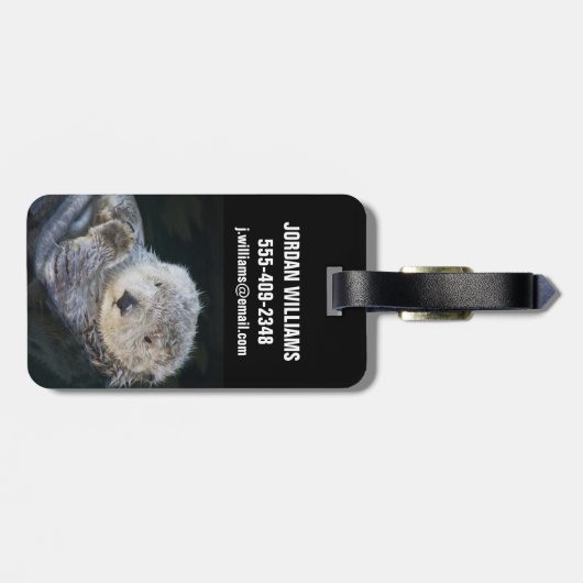 Cutest Baby Animals | Sea Otter Floating Bagagelabel (Achterkant horizontaal)