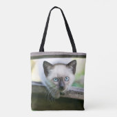 Cutest Baby Animals | Siamese Kitten Tote Bag (Achterkant)