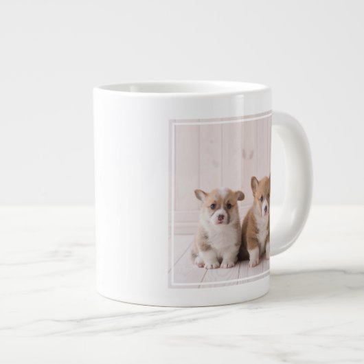 Cutest Baby Animals | Two Baby Corgis Sitting Grote Koffiekop (Voorkant rechts)