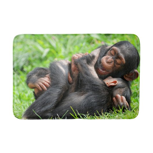 Cutest Baby Animals | Two Young Chimpanzees Badmat (Voorkant)