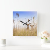 Cutest Baby Animals | Two Young White Tailed Deer Vierkante Klok (Huis)