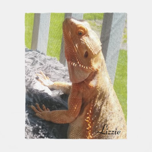 Cutest Bearded Dragon Afbeelding Gepersonaliseerd Fleece Deken (Voorkant)