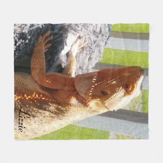 Cutest Bearded Dragon Afbeelding Gepersonaliseerd Fleece Deken (Voorkant (Horizontaal))