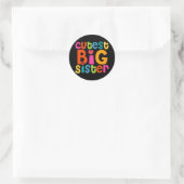 Cutest Big Sister Ronde Sticker (Tas)