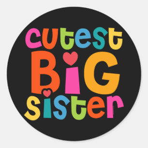 Cutest Big Sister Ronde Sticker