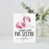 Cutest Big Sister Unicorn Briefkaart (Staand voorkant)