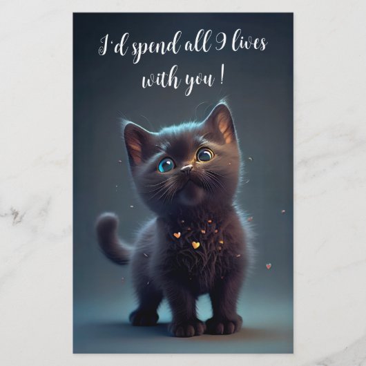 Cutest Black Kitten geeft 9 levens met u uit Briefpapier (Voorkant)