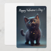 Cutest Black Kitten Valentijnsdag Kaart (Voorkant / Achterkant)
