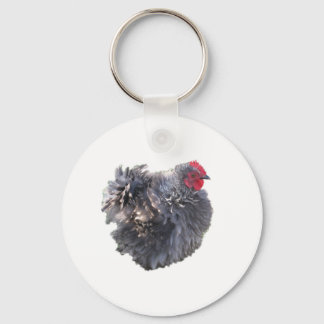Cutest Blue Frizzle Cochin Bantam Rooster Chicken Sleutelhanger