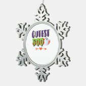 Cutest Boo Halloween Funny Casual Tin Sneeuwvlok Ornament (Rechts)