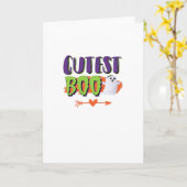 Cutest Boo Halloween Grappig Casual Kaart (Gele Bloem)