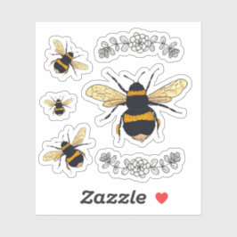 Cutest Bumblebees Tekening Sticker
