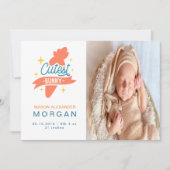 Cutest Bunny | Kaart ter bekendmaking van de geboo (Voorkant)