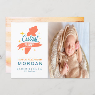 Cutest Bunny   Kaart ter bekendmaking van de geboo