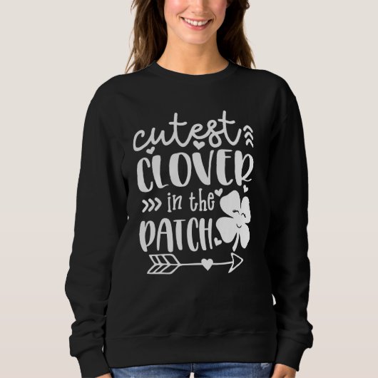 cutest c in de patch Irish shamrocks St patricku Trui (Voorkant)