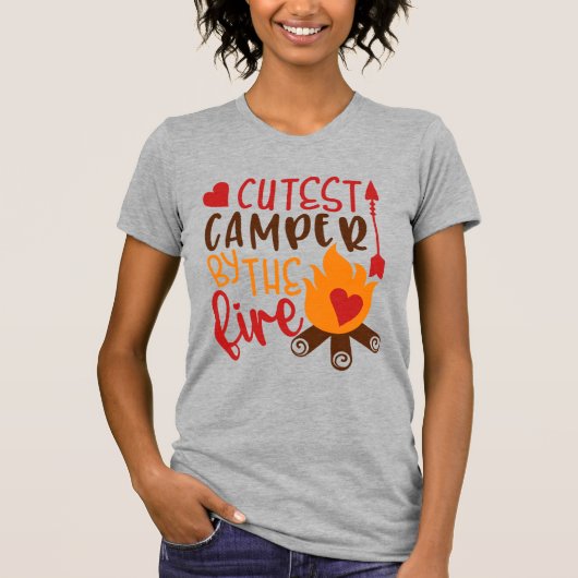 Cutest Camper by Campfire Funny Camping T-shirt (Voorkant)