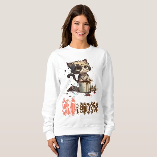"Cutest catastrophic Kitten Chaos" Sweatshirt (Voorkant volledig)