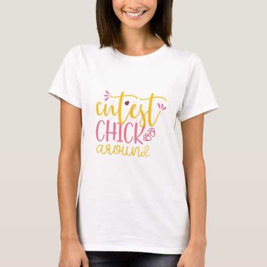 Cutest chick, grappig en eenvoudig t-shirt (Voorkant)