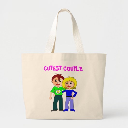 CUTEST COUPLE GROTE TOTE BAG (Voorkant)