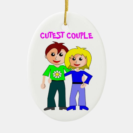 CUTEST COUPLE KERAMISCH ORNAMENT (Voorkant)