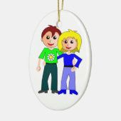 CUTEST COUPLE KERAMISCH ORNAMENT (Links)