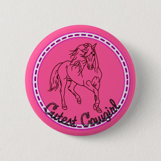 Cutest Cowgirl Ronde Button 5,7 Cm (Voorkant)