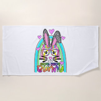 Cutest Easter Bunny Face Leopard Rainbow Happy Strandlaken