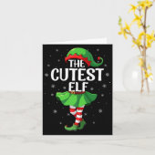 Cutest Elf Christmas Girls Women Elf Squad Xmas Fa Kaart (Gele Bloem)