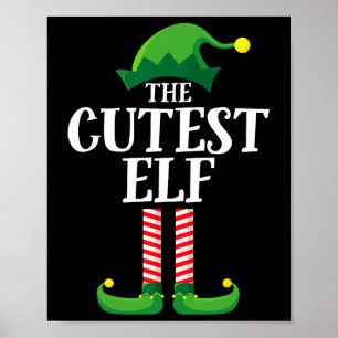 Cutest Elf Matching Family Group kerstparty E Poster