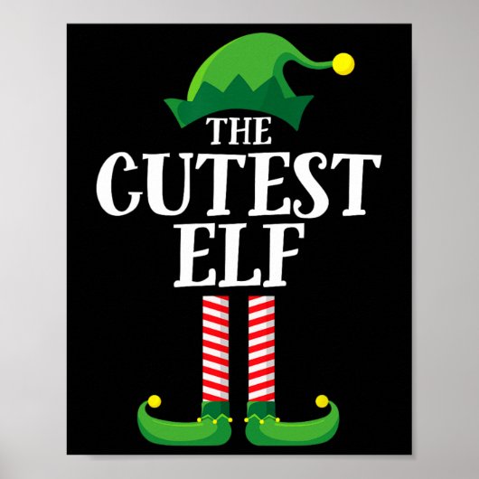 Cutest Elf Matching Family Group kerstparty E Poster (Voorkant)