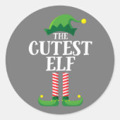 Cutest Elf Matching Family-kerstfeest Ronde Sticker (Voorkant)