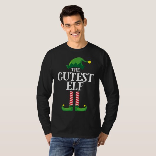 Cutest Elf Matching Family-kerstfeest T-shirt (Voorkant volledig)