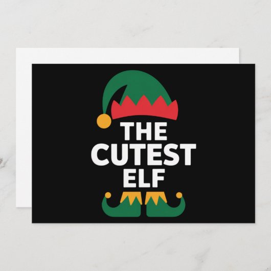 Cutest Elf Matching Family Kerstmis Feestdagenkaart (Voorkant / Achterkant)