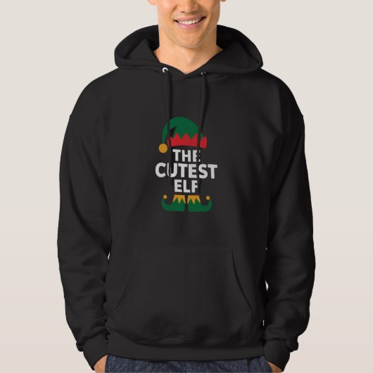 Cutest Elf Matching Family Kerstmis Hoodie (Voorkant)