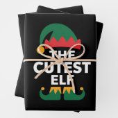 Cutest Elf Matching Family Kerstmis Inpakpapier Vel (In situ)