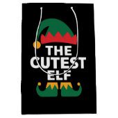 Cutest Elf Matching Family Kerstmis Medium Cadeauzakje (Voorkant)