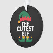 Cutest Elf Matching Family Kerstmis Ornament (voorkant)